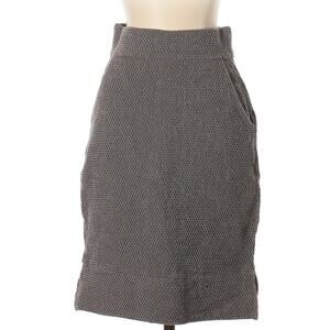 Ethos Paris Gray Woven Knee Length 100% cotton Pencil Skirt